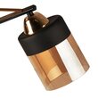 Lustră Klausen Laser LY-3483, 3 × E27, structură metalică negru-auriu, abajururi din sticlă ambră, 59 × 25 × 15 cm, IP20