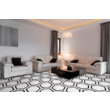 Gresie hexagonala Dortmund model marmorat, 22,5x25,9 cm, culoare alba