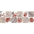 Piesa decorativa Faenza Patchwork Red 4809, tip decor, 25.5x75.5 cm, rosu