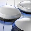 Plafoniera exterior Aqua Opal, IP65, 1X E27 cu bec LED inclus, cod 400.010.105, Alb / Negru