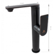 Baterie lavoar tip stalp cu pipa mobila Ermetiq, gama STYLISH Negru ER-DG115N