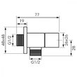Robinet coltar 1/2"x1/2", negru, Z294BL