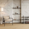 Faianta Marvy Glossy Rec/Momento 1. 30x90 cm, model marmura, alb, finisaj lucios
