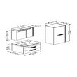 Set mobilier baie 60cm Maria White - Anthracite cu Lavoar si Oglinda