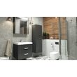 Set mobilier baie 60cm Maria White - Anthracite cu Lavoar si Oglinda