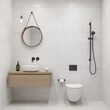 Faianta rectificata Adela White Decofon 30x90 cm, model marmura, alb, finisaj lucios