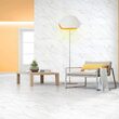 Gresie portelanata rectificata Mellow Gold tip marmura, 60x120 cm, culoare alb cu maro , finisaj lucios