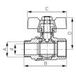 Robinet sfera tip fluture, cu bila F-Power, FI-FE FERRO