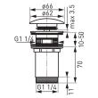 Ventil click-clack cu preaplin inchis 1/4" G1 Rotondo S285 FERRO