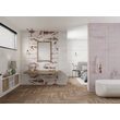 Faianta rectificata Cemento Perla White 3394, model ciment, 24.4x74.4 cm, alb