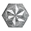 Gresie portelanata tip marmura, hexagonala, Geohex Grey Decor Matt 20x23 cm, Gri
