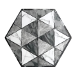 Gresie portelanata tip marmura, hexagonala, Geohex Grey Decor Matt 20x23 cm, Gri