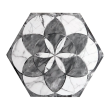 Gresie portelanata tip marmura, hexagonala, Geohex Grey Decor Matt 20x23 cm, Gri