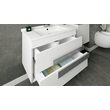 Set mobilier baie 85cm Neon Silver White cu Lavoar si Oglinda