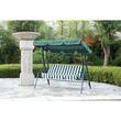 Balansoar verde cu alb 3 persoane cu copertina LIVIA GREEN