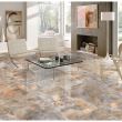 Gresie portelanata lucioasa maro/auriu tip marmura Siena, 60x120 cm, cod SIE1