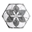 Gresie portelanata tip marmura, hexagonala, Geohex Grey Decor Matt 20x23 cm, Gri