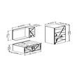 Set mobilier baie 65cm Victoria padova cu Lavoar si Oglinda
