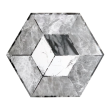 Gresie portelanata tip marmura, hexagonala, Geohex Grey Decor Matt 20x23 cm, Gri