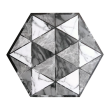 Gresie portelanata tip marmura, hexagonala, Geohex Grey Decor Matt 20x23 cm, Gri
