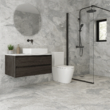 Gresie rectificata Bohemia White 60x120 cm, alb, model ciment, finisaj mat