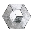 Gresie portelanata tip marmura, hexagonala, Geohex Grey Decor Matt 20x23 cm, Gri