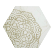 Gresie portelanata tip marmura, hexagonala, Lace Cappucino Mix Decor mat 20x23 cm 0200*0232
