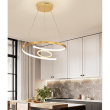 Lustra LED rotunda moderna suspendata 220V 450mm auriu, aluminiu si silicon OVK-PL5203