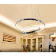 Lustra LED rotunda suspendata, moderna cu 2 inele 400x600mm aluminiu si crystal OVK-PL5241-600