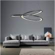 Lustra LED suspendata D600mm neagra, aluminiu si silicon OVK-PL5245