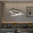 Lustra LED hexagonala minimalista suspendata 400x600mm negru, aluminiu si silicon OVK-PL5243-600