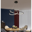 Lustra LED suspendata D600mm neagra, aluminiu si silicon OVK-PL5245