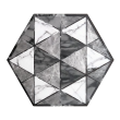 Gresie portelanata tip marmura, hexagonala, Geohex Grey Decor Matt 20x23 cm, Gri
