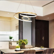 Lustra LED rotunda moderna suspendata 220V 450mm auriu, aluminiu si silicon OVK-PL5203