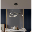 Lustra LED suspendata D600mm neagra, aluminiu si silicon OVK-PL5245