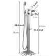 Baterie cada freestanding Q4000834252488, design rectangular, culoare chrome, montaj podea