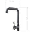 Baterie bucatarie teava inox 90° NEGRU ERMETIQ ER-A417N