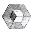 Gresie portelanata tip marmura, hexagonala, Geohex Grey Decor Matt 20x23 cm, Gri
