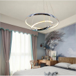 Lustra LED rotunda suspendata, moderna cu 2 inele 400x600mm aluminiu si crystal OVK-PL5241-600