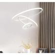 Lustra LED rotunda suspendata moderna 200x400x600mm, alb/negru, aluminiu si silicon OVK-PL5021-600
