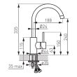 Baterie stativa bucatarie Lugio BLG4 FERRO