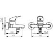 Baterie perete cada/dus, crom, fara accesorii Combo BCM1 FERRO