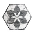 Gresie portelanata tip marmura, hexagonala, Geohex Grey Decor Matt 20x23 cm, Gri