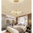 Lustra LED rotunda moderna suspendata 220V 450mm auriu, aluminiu si silicon OVK-PL5203