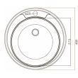 Chiuveta Sanobi 2100.BRL.490mm, adancime 165mm, cuva pe universala, montare pe blat