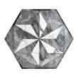 Gresie portelanata tip marmura, hexagonala, Geohex Grey Decor Matt 20x23 cm, Gri