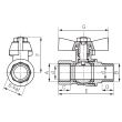 Robinet sfera tip fluture, cu bila, Herkules FI-FE FERRO