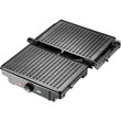 Grătar electric Samus GTS-1500X, 1500 W, plăci antiaderente 25,3 × 17,2 cm, deschidere la 180°, termostat reglabil, negru/inox