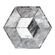 Gresie portelanata tip marmura, hexagonala, Geohex Grey Decor Matt 20x23 cm, Gri