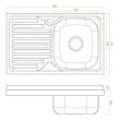 Chiuveta Sanobi 1101.MDL.800X500mm, adancime 160mm, cuva pe dreapta, montare pe masca